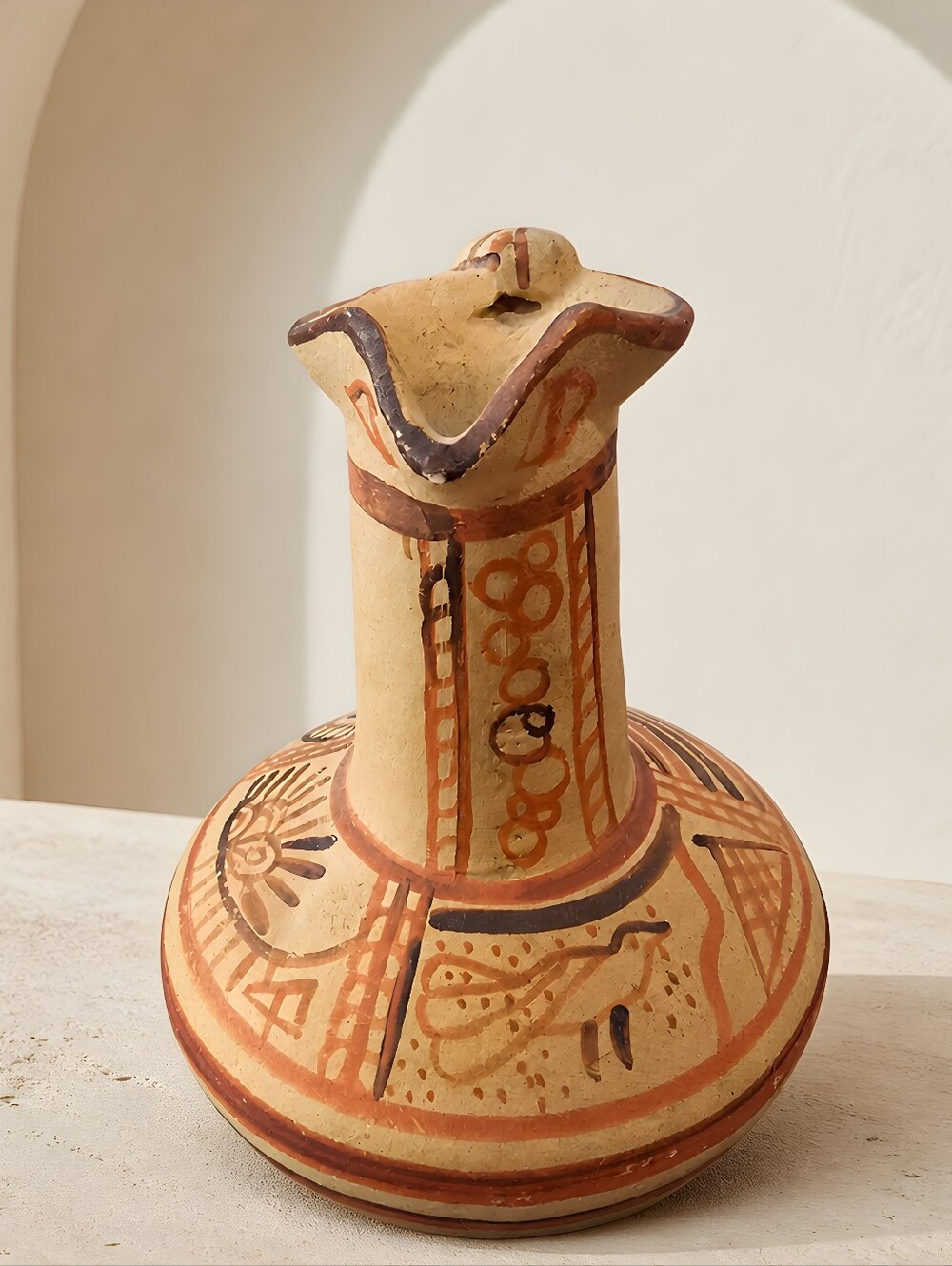 replica of an Ancient Greek Oinochoe (a traditional trefoil-mouthed wine jug)